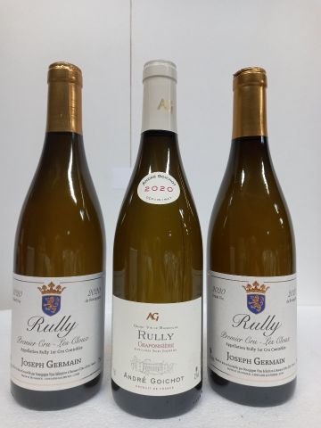 null Lot of 3 bottles:

1 Rully Blanc 2020 Chaponnière André Goichot

2 Rully Premier...