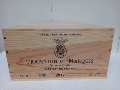 null 6 bottles of Saint Estèphe Le Clos du Marquis original wooden case by Léo de...