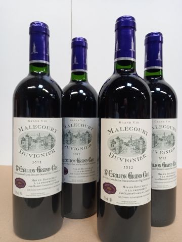 null 4 bouteilles de Saint Emilion Grand Cru 2012 Château Malecourt Duvignier propriétaire...