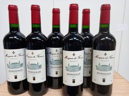 null 6 bouteilles de Bordeaux La réserve 2016 du Marquis de France Amand Pineuil...