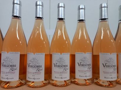 null 18 bouteilles de Côtes du Rhône Rosé 2018 Domaine du Baros d'Escalin état p...