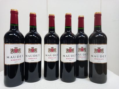 null 6 bouteilles de Château Maudet 2019 Grand Vin de Bordeaux propriétaire réco...