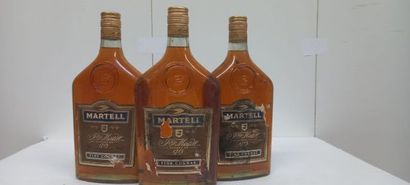 null 3 Very old Cognac Martell bottles from the 70's Fine Cognac VS 50cl 40%vol