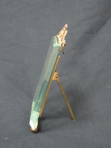 null Cadre photo en métal doré et verre. Modèle Louis XVI. 12 cm (quelques usure...