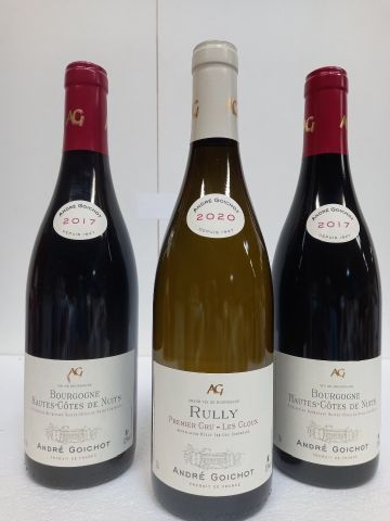 null Lot of 3 bottles:

2 Hautes Côtes de Nuits 2017 Bourgogne André Goichot

1 Rully...