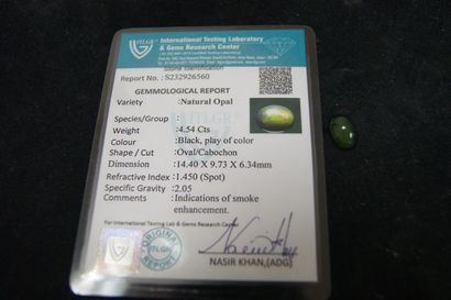 null Opale, 4,54 carat. Avec son certificat.