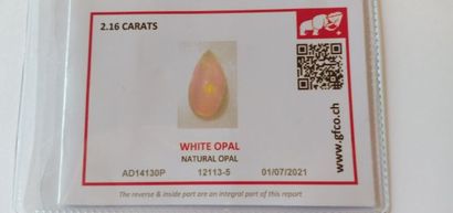 null OPALE WELO BLANCHE NATURELLE - Provenance ETHIOPIE - 2.16 Carats - Couleur Blanc...
