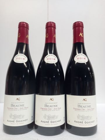 null 3 bouteilles de Beaune 1er Cru- aux Cras 2016 Grand Vin de Bourgogne André ...