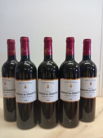 null 5 bouteilles de Lalande de Pomerol 2016 Château Arnaud La Gravette
