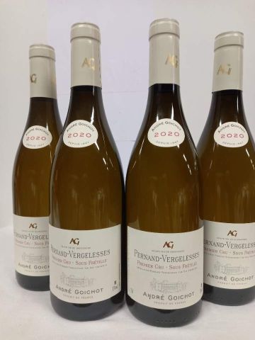 null 4 bouteilles de Pernand Vergelesses 1er Cru 2020 Sous Frétille Blanc André ...