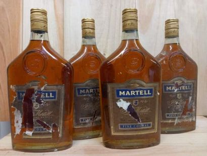 null 4 Flacons Fine Cognac VS Martell 50 cl 40% vol des Années 60/70