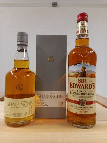 null Lot including :
"1 Whisky Boxed 12 Years of Age GlenKinchie Scotland 70cl 43%...