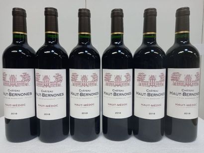 null 6 bottles of Haut Médoc 2018 Château Haut Bernones owner-harvesters Guide Hachette...