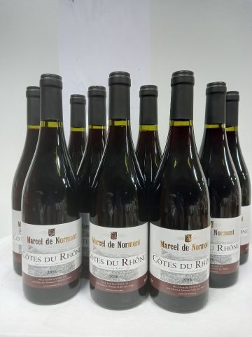 9 bouteilles de Côtes du Rhône 2016 Marcel...