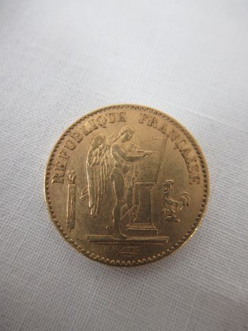Pièce de 20 frans en or, Génie, 1878, poids...