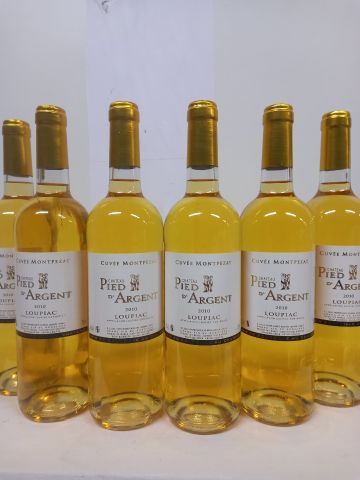 6 bouteilles de Loupiac Château Pied d'Argent...