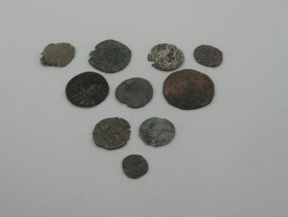 null Lot de pièces anciennes, XIIIe-XVIe siècles.