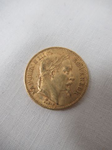 null Pièce de 20 francs en or, Napoléon III, 1868, poids, 6,45 g.