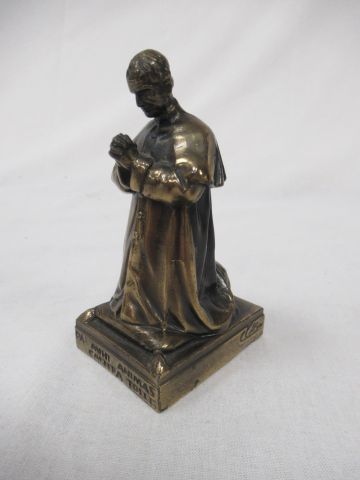 null Sculpture en régule, figurant Don Bosco en prière. Haut.: 11 cm