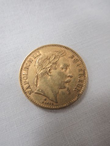 Pièce de 20 frans en or, Napoléon III 1869,...