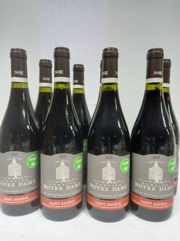 null 8 bouteilles de Domaine "Notre Dame" Côtes du Rhône 2018 Saint Andéol Issu de...