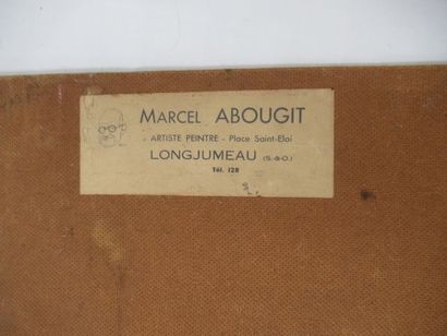 null MARCEL ABOUGIT, "Paysage de Camargue", huile sur isorel, 50x65 cm.