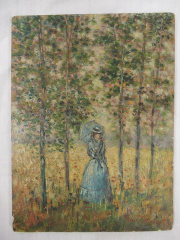 null Paul FLAUBERT (1928-1994) "Jeune femme à l'ombrelle" Huile sur panneau, 22 x...