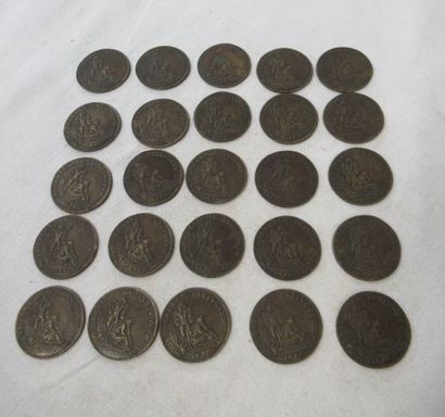 Lot de 25 pièces Louis XIV (1677)