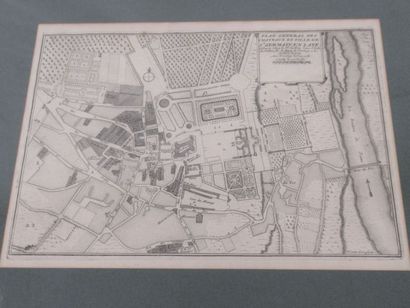 null Gravure ancienne, figurant le "Plan général des Château et ville de Saint Germain...