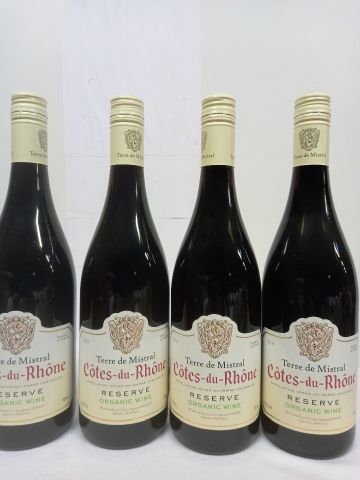 null 4 bouteilles de Côtes du Rhône 2019 La réserve La Terre du Mistral Grand Mi...