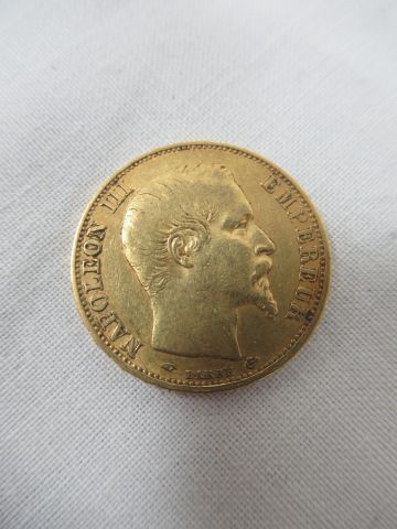 Pièce de 20 francs en or, Napoléon III, 1856,...
