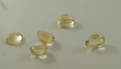 null Lot de 5 citrines. Poids total : 43 carats.