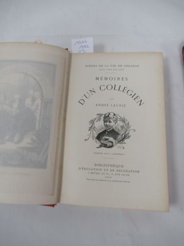 null Lot de 2 livres : André Laurie, "Mémoires d'un collégien", Hetzel / Gabriel...