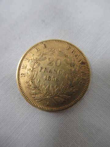 null Pièce de 20 francs en or, Napoléon III, 1856, 6,41