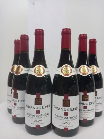 null 6 bouteilles de Côtes du Rhône Rouge 2019 La Grande épée Grande Millésime