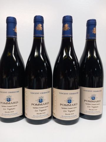 null 4 bouteilles de: Pommard Les Vignots 2018 Domaine Vincent Charache, état pa...