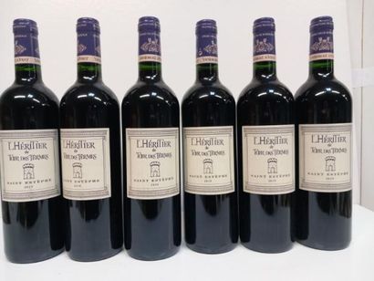 6 bouteilles de Saint Estèphe 2019 L'Hériter...