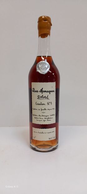 null Rare Flacon Bas-Armagnac Delord Création N°9 Mise en bouteille le 5 septembre...