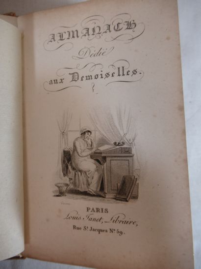 null Louis JANET "Almanach dédié aux demoiselles" 1825. Sous emboîtage.