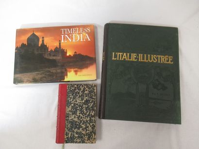 null Lot de 3 livres sur les voyages "l'Italie illustrée", "timeless india" et "lettres...