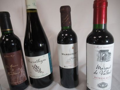 null Lot de 5 demi-bouteilles de vin rouge, dont Bergerac, Bordeaux … On y joint...