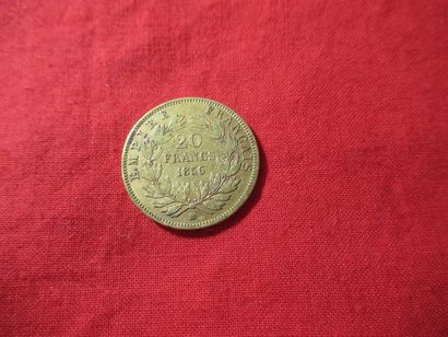 Pièce de 20 francs en or, Napoléon III, 1856....