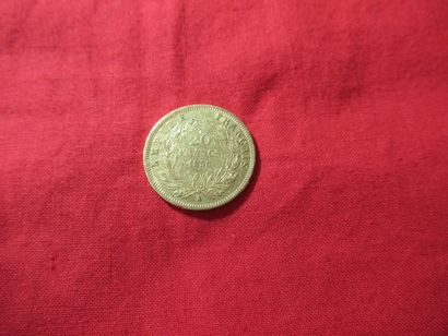 Pièce de 20 francs en or, Napoléon III, 1858....