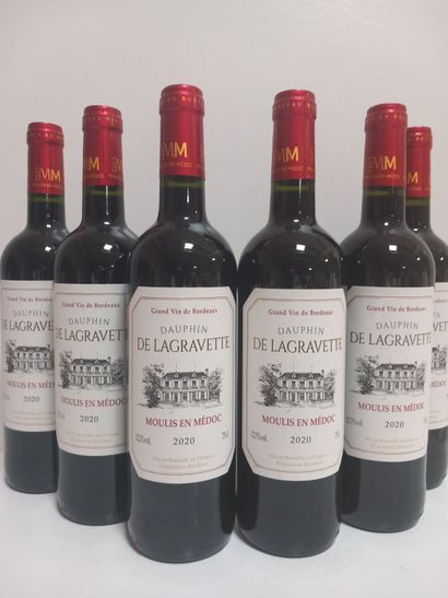 6 bouteilles de Moulis Le Dauphin de Lagravette...