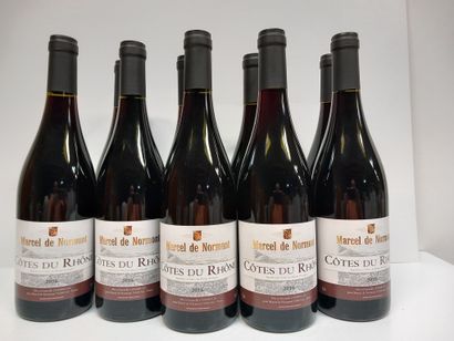 9 bouteilles de Côtes du Rhône 2016 AOC Marcel...