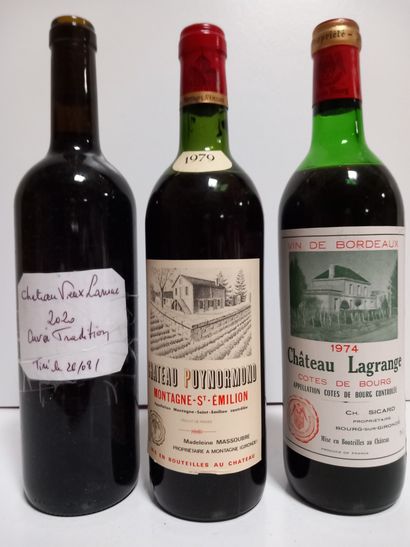 null Lot of 3 Bottles: 1 Château Lagrange 1974, 1 Château Puynormond 1979, 1 Château...