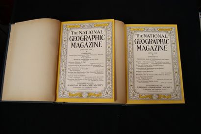 null "The National geographic Magazine" 2 volumes. 1929 (covers slightly stained...