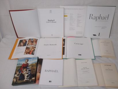 null Lot of 8 books on the great masters of Italian painting: Raphael (Skira), Caravaggio,...