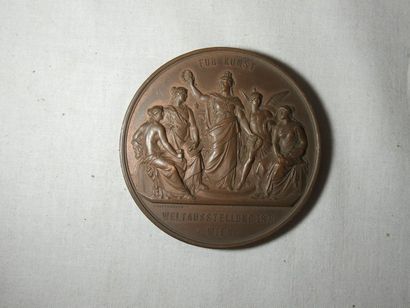 null Bronze medal featuring François Joseph, 1878. 7 cm (wear to patina)