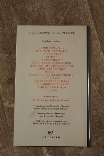 null TOURGUEIEV "Romans et nouvelles" La Pléiade, tome 1, 1981 (annotated)